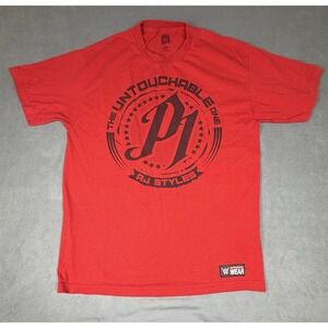 WWE AJ Styles Shirt Mens Large L Red The Untouchable One P1 Wrestling Graphic Te